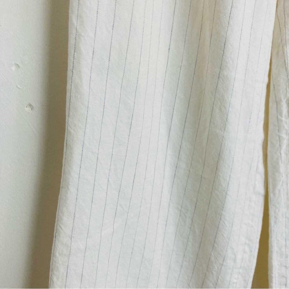 Massimo Dutti white linen pin stripe wide leg linen trousers. Size 4 - Picture 4 of 8